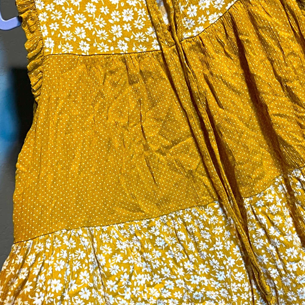 Boho ruffle yellow floral festival top ☀️ - Picture 2 of 4